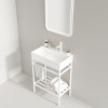 Bathroom Floor Cabinet,Bathroom Vanity With Ceramic Basin And Open Metal Leg And Storage Shelf,Freestanding Bathroom Furniture-Cuddlewood - 2 of 4