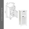 Evideco French Home Goods Bathroom Linen Storage Floor Cabinet - 4 of 4