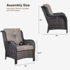 Buenhomino Patio Wicker Chairs Set of 2, Patio Rattan Dining Chairs with 4-inch Seat Cushions, High Back and Curved Armrest for Garden Backyard Deck - 3 of 4