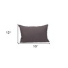 HomeRoots 12" X 18" Gray Cotton Throw Pillow - 3 of 4