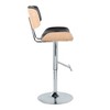 Contemporary Adjustable Swivel Barstool with Metal Base, Wood and Upholstered Seat - Set of 2 - 3 of 4