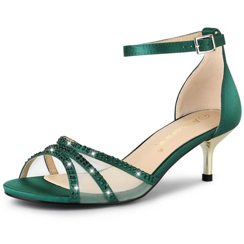 Emerald green on sale low heel shoes