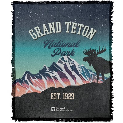 National Park Foundation  Grand Teton National Park Sticker Blanket 50"x60" Woven Tapestry