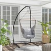 Outsunny Hammock Chair Stand, C Shape Hanging Heavy Duty Metal Frame Hammock Stand for Hanging Hammock Porch Swing Chair, Indoor & Outdoor Use, Black - 3 of 4