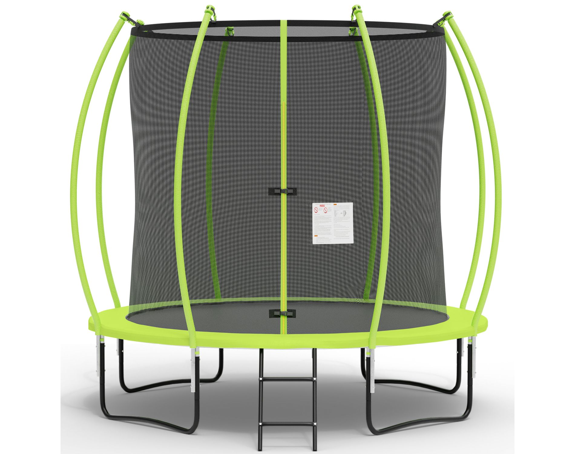 FDW 8FT Trampoline with Enclosure Net Outdoor Jump Rectangle Trampoline - ASTM Approved-Combo Bounce Exercise Trampoline, Green