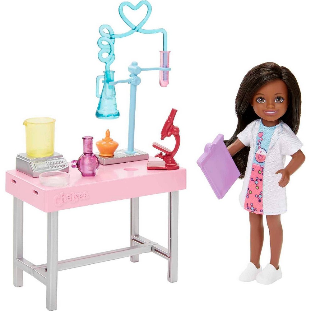 Barbie Chelsea Doll and Accessories  Can Be Scientist Playset with Small Doll and Lab Accessories