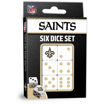 MasterPieces Officially Licensed NFL New Orleans Saints - 6 Piece D6 Gaming Dice Set Ages 6 and Up