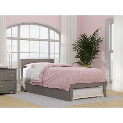 AFI Furnishings Boston Twin Extra Long Bed with Twin Extra Long Trundle in Grey