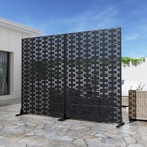 Brick 01 Black Galvanized Steel Screen 183x120x40cm (6-Piece Set) - 1 of 4