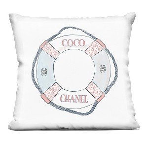 Stupell Industries Fashion Brand Buoy Nautical Glam Brand Indoor Decorative Throw Pillow, 18 x 18 - 1 of 3