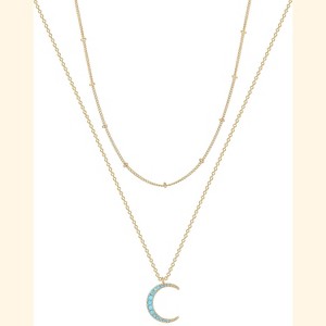 Layered Heart & Arrow Necklace for Women, 18K Gold Plated Dainty Long Choker - 1 of 4