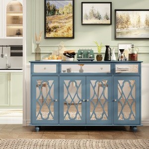 FUFU&GAGA Buffets Cabinet Pantry Cabinet Mirrored Decor - 1 of 4