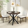 Tangkula 36" Round Farmhouse Dining Table for 4 w/Stable Intersecting Pedestal Base Brown - 4 of 4