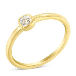 Haus of Brilliance 14K Yellow Gold Plated Silver Diamond Accent Square Cushion Shaped Promise Ring - 1 of 4