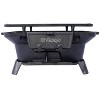 Okak Rectangular Bbq Grill with Cast Iron Frame, Portable Grill with Tabletop Cast Iron Skillet, Durable Charcoal Grills for Camping, Hiking, Black - 3 of 4