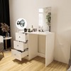 Aditi Makeup Vanity White - Boahaus: Elegant Desk with 3 Drawers & Unlit Mirror - 2 of 4