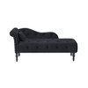 60.6" Velvet Chaise Lounge with Button Tufted Nailhead Trimmed and 1 Pillow - ModernLuxe - 2 of 4