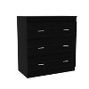 2 Piece Bedroom Set, London Armoire + Capri Three Drawer Dresser, Black - 3 of 4