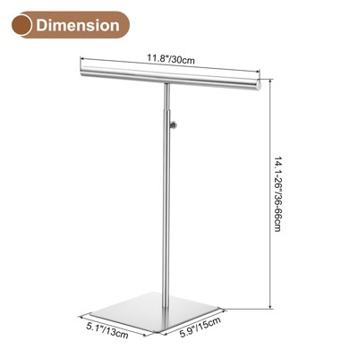 Adjustable Height Silver Stainless Steel Necklace Display Stand