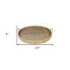 HomeRoots 24" Natural Round Bamboo Handmade Serving Tray With Handles - 3 of 4
