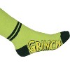 Dr Seuss The Grinch Women's Christmas Plush Grinch Face Knee-High Gripper Slipper Sock Green - 3 of 4