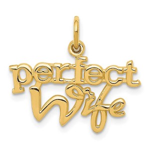 Black Bow Jewelry 14k Yellow Gold Polished Perfect Wife Charm or Pendant, 22mm - 1 of 4