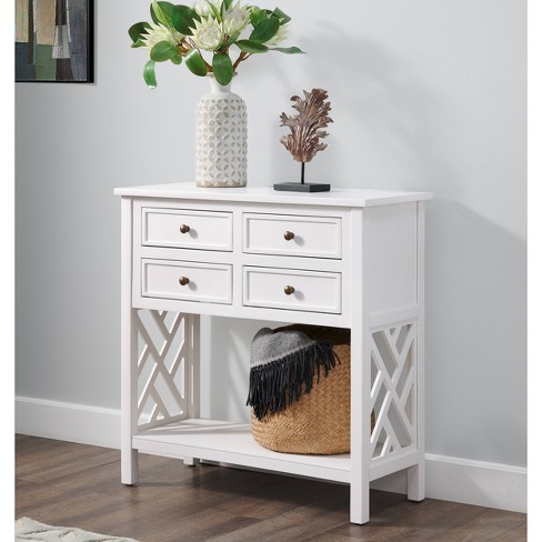 32 Middlebury Wood Console Table With, White Wood Console Table With Drawers