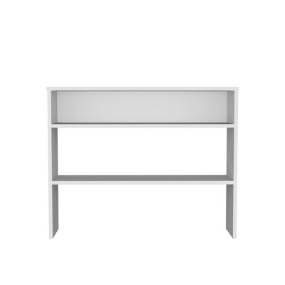 GlasFlength Decorative Storage Cabinets Modern Open Shelf Console Table Simple Design for Living Room Entryway, White, 39.3"*11.8"*31.5"