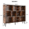 10 Cubes Wooden 3-Tier Open Shelf Bookcase with 5 Iron Legs Freestanding Storage Organizer for Home Office Living Room Bedroom, Oak - 2 of 4