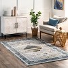 Nuloom Sarai Machine Washable Distressed Diamond Indoor Area Rug - Grey 4' x 6' - 2 of 4