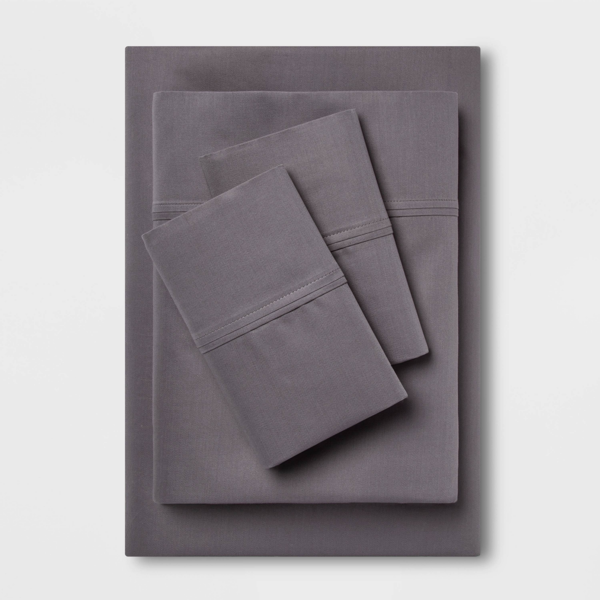 Queen Solid Performance 400 Thread Count Sheet Set Dark Gray - Threshold™