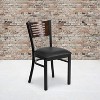 Emma and Oliver 2 Pack Decorative Slat Back Metal Restaurant Chair - 2 of 4