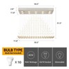 Ludomide Modern Rectangle Crystal Chandeliers, Flush Mount Raindrop Ceiling Light Fixture, 10 Lights for Dining Room and Kitchen Island - 3 of 4