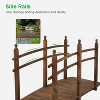 VINGLI 7.5 ft Garden Bridge, Arch Walkway Wooden Bridge with Safety Rails, Decorative Footbridge for Pond, Garden - 4 of 4
