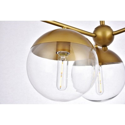 Eclipse 3-Light Brass Pendant with Clear Glass Shade