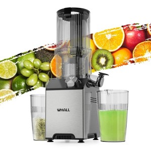 WHALL Cold Press Juicer Machine, 4.35'' Wide Feed Chute, High Juice Yield, Stainless Steel Masticating Juicer - 1 of 4