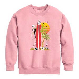 Boys' - Disney - Ghost Dog Beach Surfer Graphic Long Sleeve Fleece Sweatshirt - 1 of 4