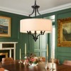 LLHZSY Modern 3 - Light Candle Style Drum Shaded Black Chandelier-16 7/8" - 2 of 4