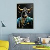 Gulches Executive Blue Buffalo Canvas Wall Art, Dapper Animal Portrait, Modern British Humor, Gallery Wrapped - 2 of 4