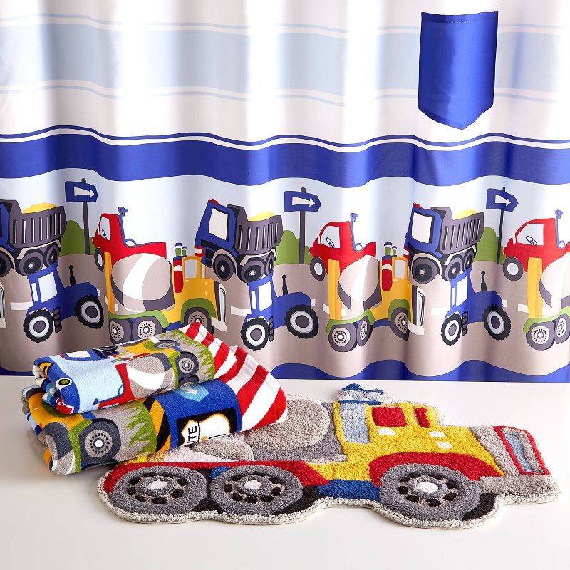 Trains and Trucks Printed Kids&#39; Bath Towel - Dream Factory, 3 of 5