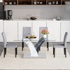 5-Piece Dining Set with Tempered Glass Table and 4 PU Armless Chairs - 2 of 4