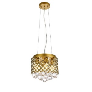 Elegant Lighting Tully 4 lights pendant in brass - 1 of 4