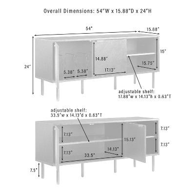 Brody Black Oak Record Storage Sideboard with Brass Handles