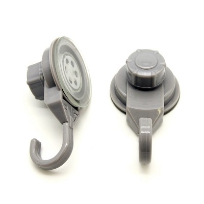 Evideco French Home Goods Set of 2 Strong Hold Vacuum Suction Cup Hooks for Shower & Kitchen – Perfect for Loofah, Towels & More
