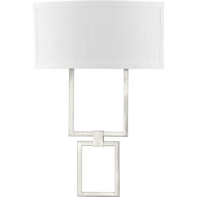 Progress Lighting, Summer Linen Collection, 1-Light Wall Sconce, Brushed Nickel, Summer Linen Shade