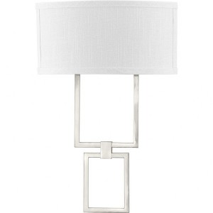 Progress Lighting, Summer Linen Collection, 1-Light Wall Sconce, Brushed Nickel, Summer Linen Shade - 1 of 2