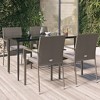 vidaXL Patio Dining Set Outdoor Rattan Wicker Table and Chair Set for Porch - Gray 55.1" Table Length 4 Chairs - 2 of 4