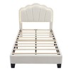NicBex Twin Upholstered Bed Frame with Elegant Flower-Shaped Headboard,Adjustable Headboard with LED Lights,Wood Slats Support,Easy Assembly,White - 4 of 4