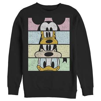 Men's Mickey & Friends Distressed Group Cropped Portraits Sweatshirt