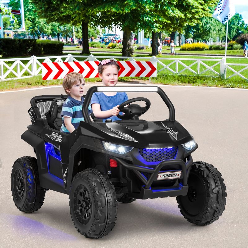 Costway 12V 2-Seater Kids Ride On UTV RC Electric Vehicle Suspension w/ Lights & Music, 2 of 11